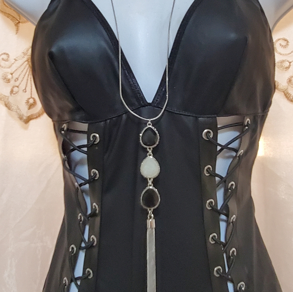 Lovely long neckline